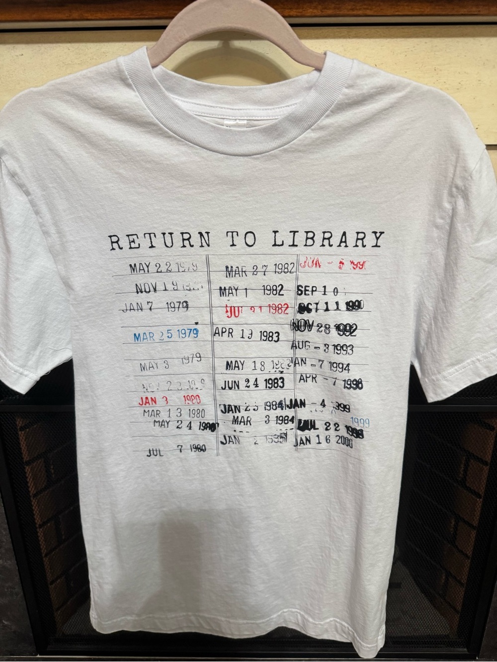 Return to Library White Graphic Tee